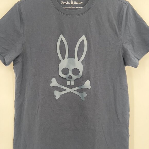 Psycho Bunny Graphic Logo T-Shirt Navy Mens Size 3 M - Picture 3 of 11